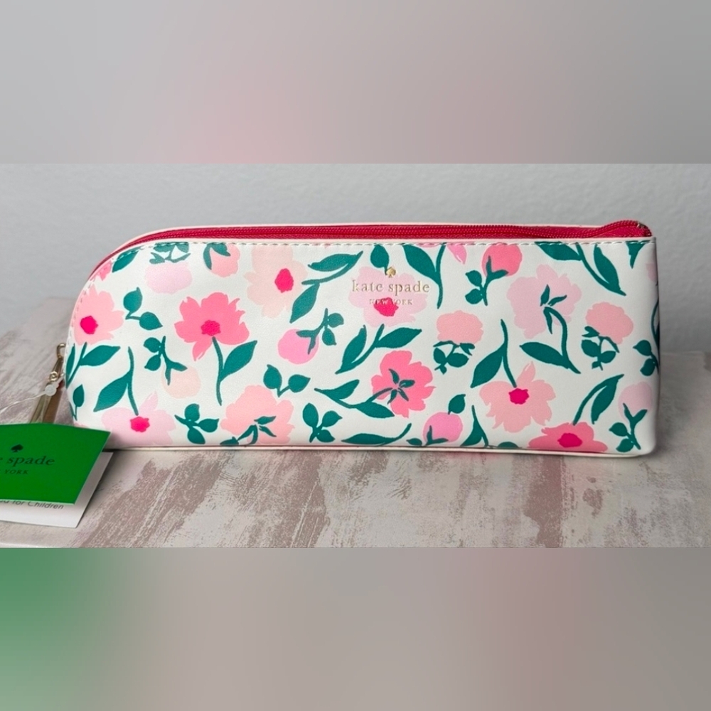 kate spade Floral Pink Green Cosmetic Pouch